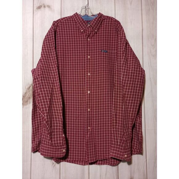 Chaps Shirt Men's 2xl Tall Red Button Front Long Sleeve - Picture 1 of 8
